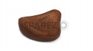 For Royal Enfield Shotgun 650 Genuine Leather Front Rider Seat Brown - SPAREZO